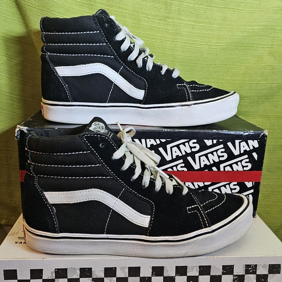 Vans ComfyCush SK8-Hi Black White Lace Up Lightweight Top Unisex Sneakers Shoes - Picture 4 of 12